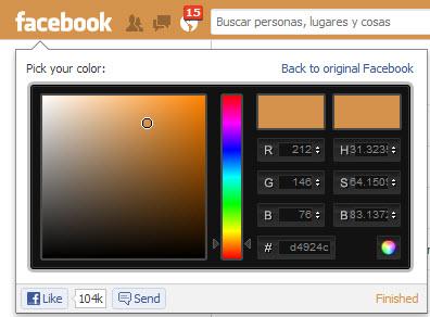 Personalizar los colores de Facebook