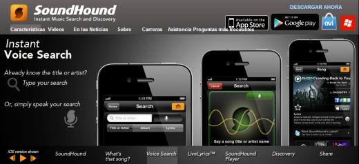 SoundHound. Reconocimiento de música cantando, silbando o tarareando