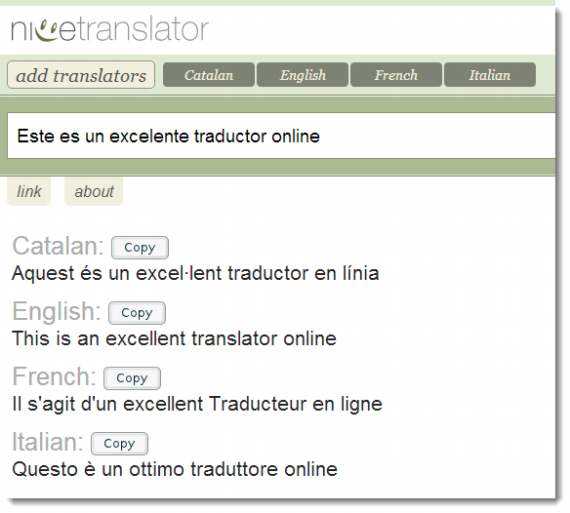 Nice Translator. Traductor online inglés- español y otros 28 idiomas