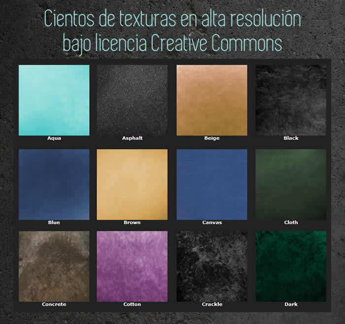 Cientos de texturas en alta resolución bajo licencia Creative Commons