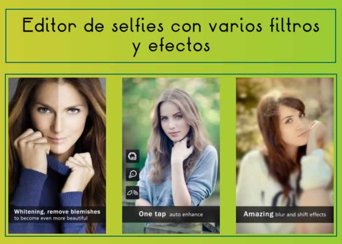 Editor de selfies con filtros y efectos para Android