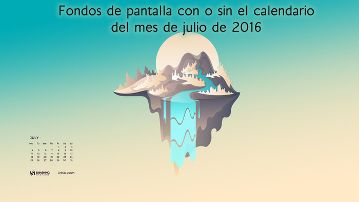Fondos de pantalla con o sin el calendario del mes de julio de 2016
