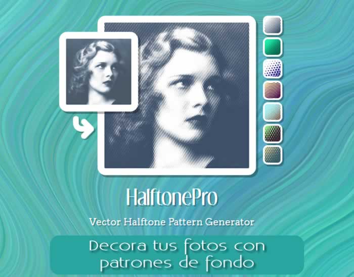 HalftonePro. Decora tus fotos con distintos patrones de fondo