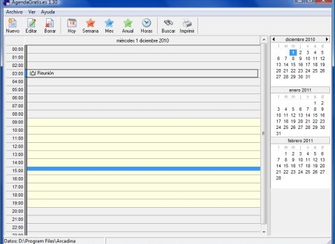 Agenda calendario gratuita en español