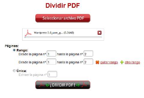 Cortar o unir archivos PDF gratis