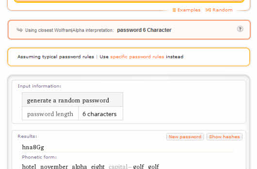 Generar contraseñas seguras con Wolfram Alpha