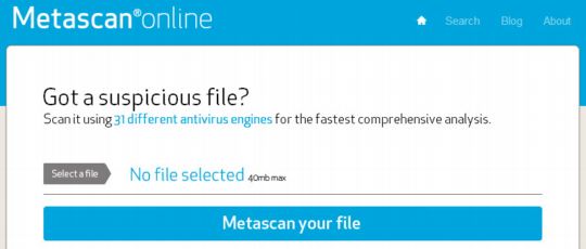 Metascan. Escanea archivos con 31 motores antivirus, gratis on-line