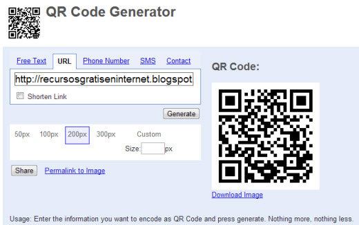 QR Code Generator. Generador de códigos QR como extensión de Chrome
