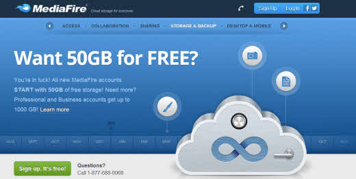 Mediafire. 50 Gb de almacenamiento gratuito en la nube