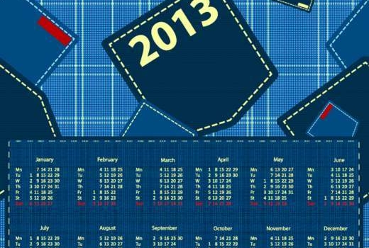 Más calendarios 2013 totalmente editables y gratuitos