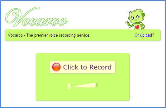 Vocaroo. Aplicación para grabar mensajes de voz y compartirlos