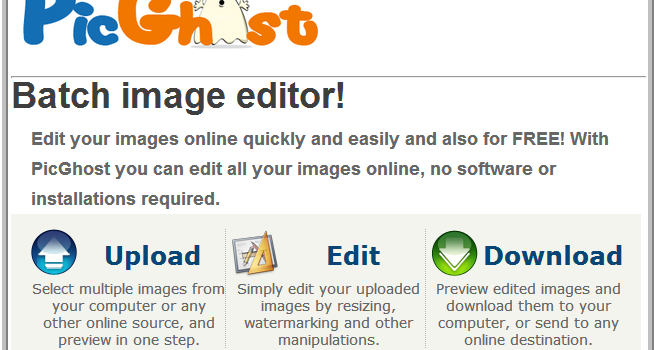 Picghost. Editor de imágenes por lotes on-line y gratis