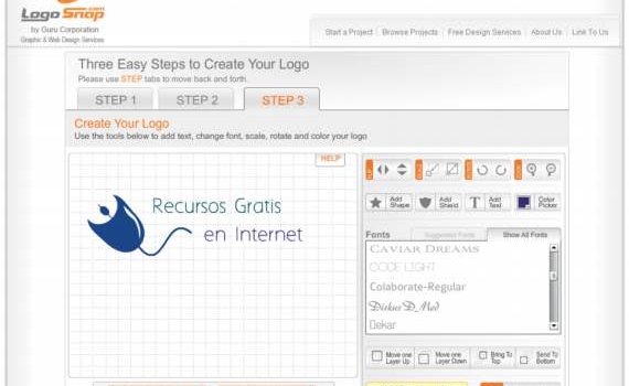 Logosnap. Aplicación online para crear gratis logos de distintas profesiones o negocios