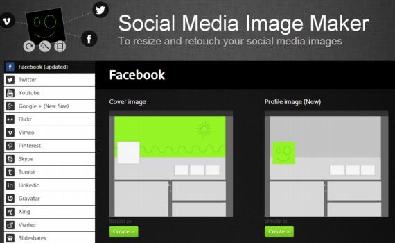 Social Media Image Maker crea avatares, portadas y fondos para Facebook, Twitter, Google+, Youtube y otras redes sociales