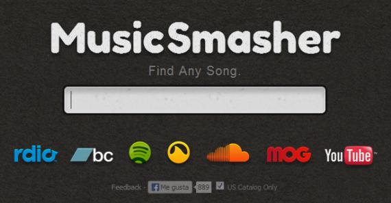 MusicSmasher. Busca y reproduce música de los sitios más importantes