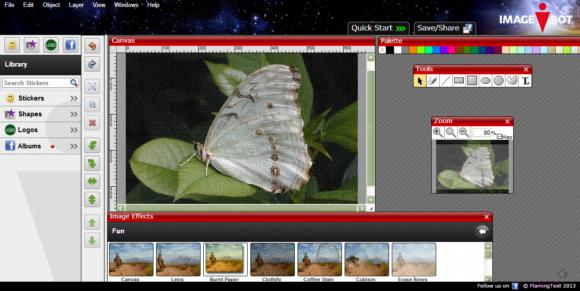 Imagebot. Impresionante editor gratuito de imágenes y fotos on-line