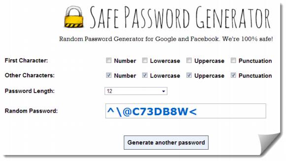 Safe Password Generator. Crear contraseñas muy seguras