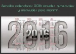 Sencillos calendarios 2016 anuales, semestrales y mensuales para imprimir