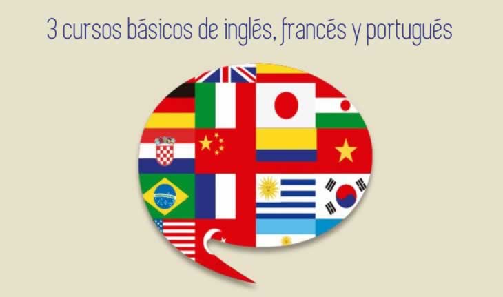 3 cursos básicos de inglés, francés y portugués