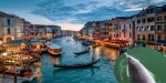 Paseo virtual en barco por los canales de Venecia, Italia