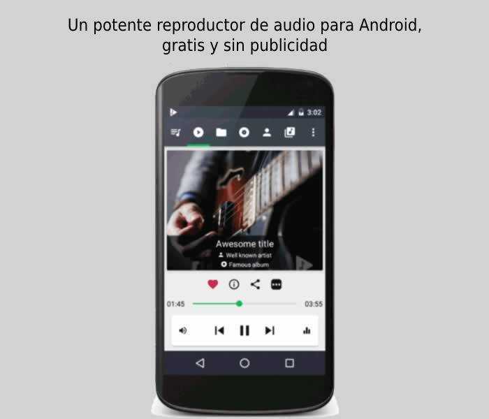 Un potente reproductor de audio para Android, gratis y sin publicidad