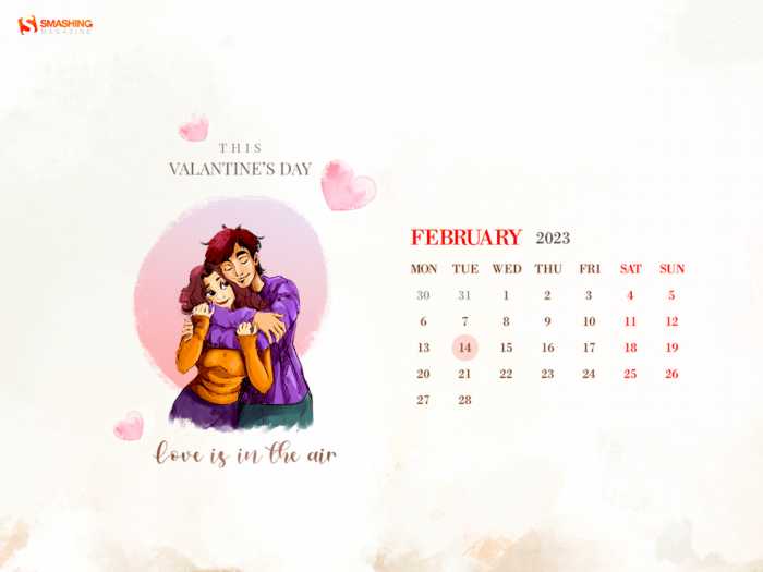 Fondos de pantalla con el calendario de febrero 2023